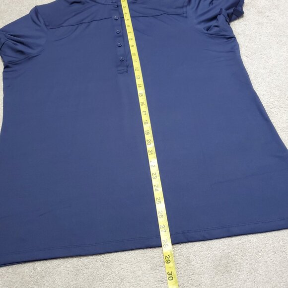 NWOT UNDER ARMOUR Performance Golf Polo Shirt Collarless SS Navy Blue Women's XL - Picture 11 of 11